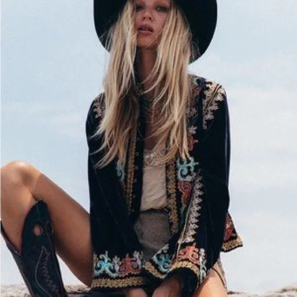 Chasing Unicorns Revolution Jacket M - Navy Silk Velvet IYKYK 🦄 - Picture 11 of 13